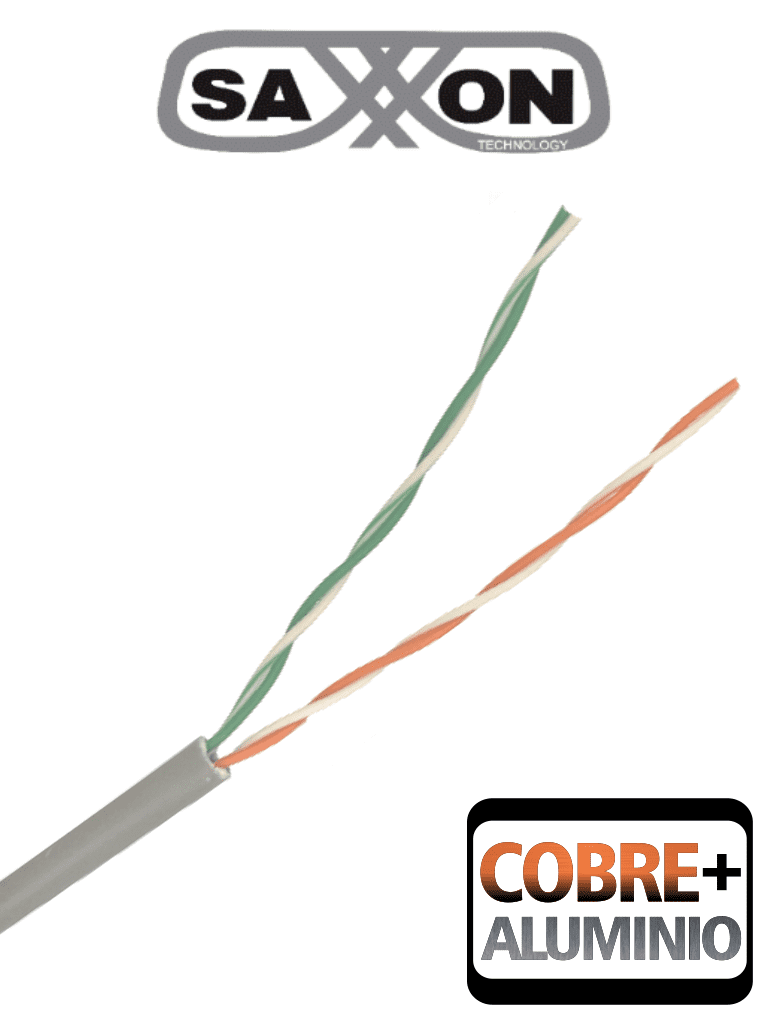Saxxon ocat3cca- cable utp cca/ categoria 3/ color gris/ interior/ 305 mts/ para telefonia y otros usos/ 2 pares