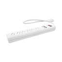 Barra Multicontactos Surtek SYS-136204 6 Entradas + 2 USB 127V
