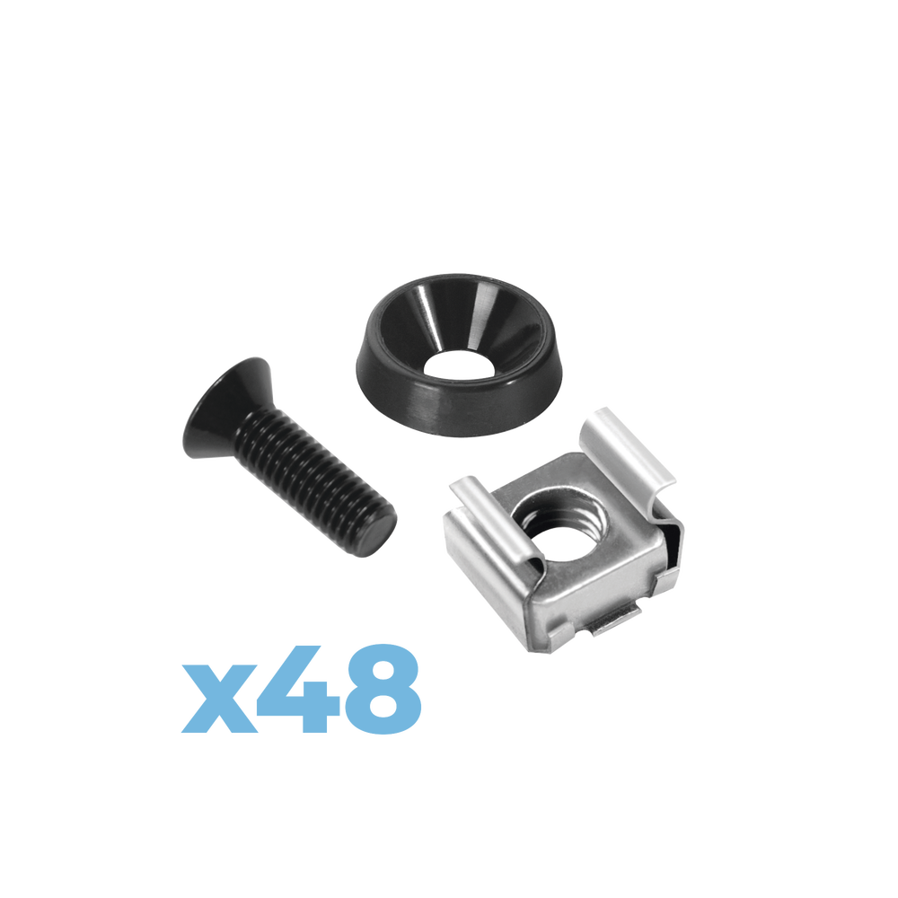 LinkedPRO Pack de 48 Tornillos de Montaje y Tuercas Enjauladas LP-TAT-48 para Rack LinkedPRO