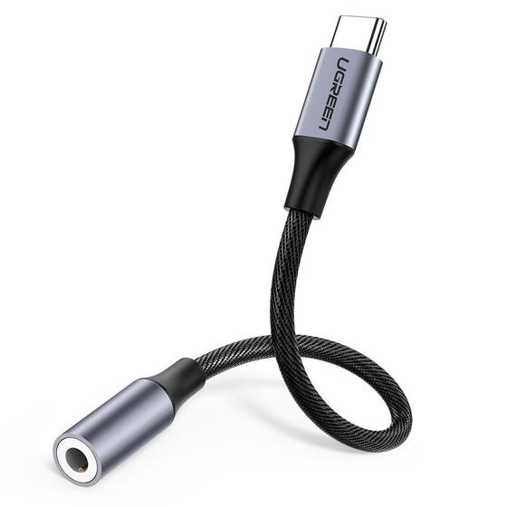Adaptador usb tipo c a jack 3.5mm / cable de 10 cm / soporta ctia/omti / hifi / plug & play / funda anti torceduras / carcasa de aluminio / nylon trenzado / llama, escucha música y controla.