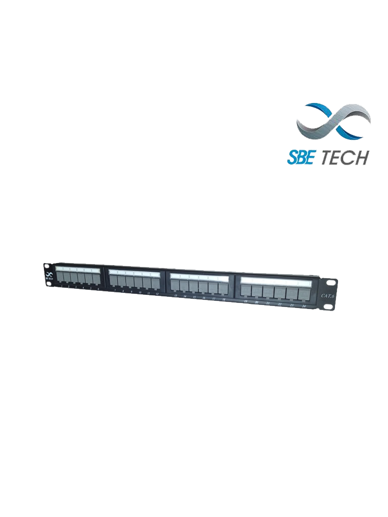 Sbetech ppc624p - panel de parcheo categoría 6/ 24 puertos