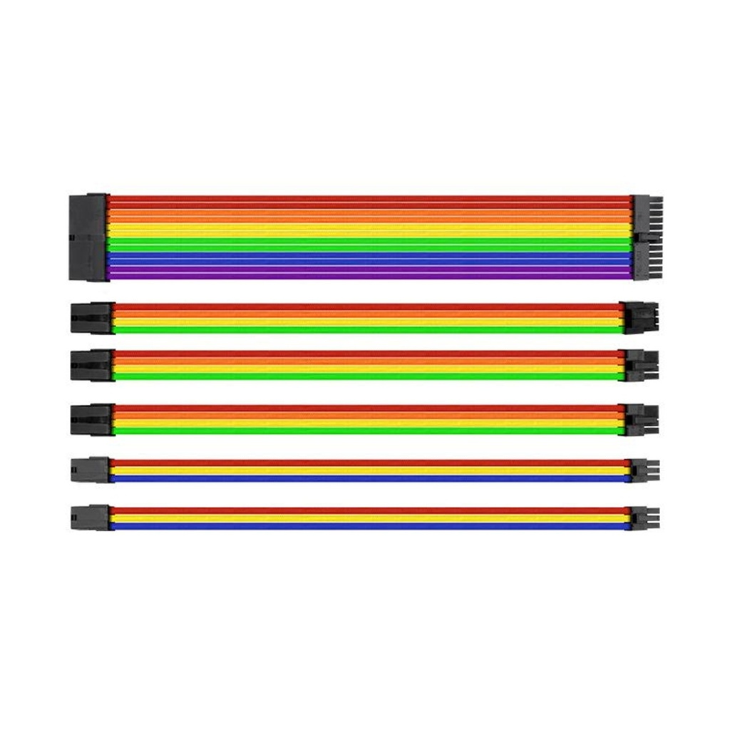 Kit Cables Fuente De Poder Thermaltake Atx/eps/8-pin Pci-e/6-pin Pci-e Rainbow