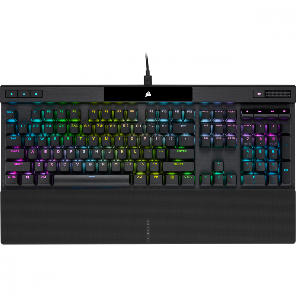 Teclado Gamer Corsair K70 RGB PRO, Teclado Mecánico, Switch OPX, Alámbrico, Negro, (Inglés)