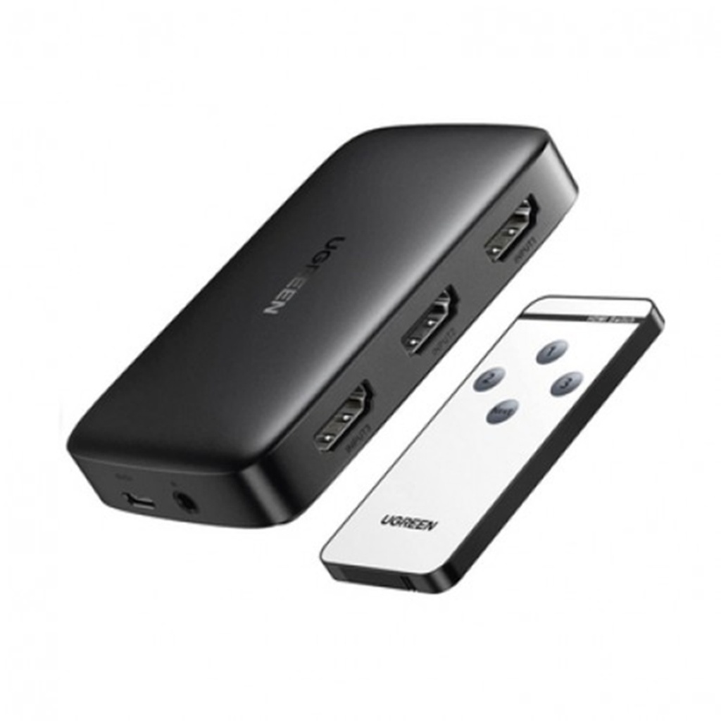 Interruptor de Video Ugreen 80125 HDMI 4K Ultra HD 3 Puertos