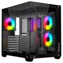 Gabinete Ocelot Gaming A-CUBE 1 Con Ventana ARGB ATX/Micro-ATX/ITX USB 3.0/2.0 Sin Fuente 3 Ventiladores ARGB Instalados