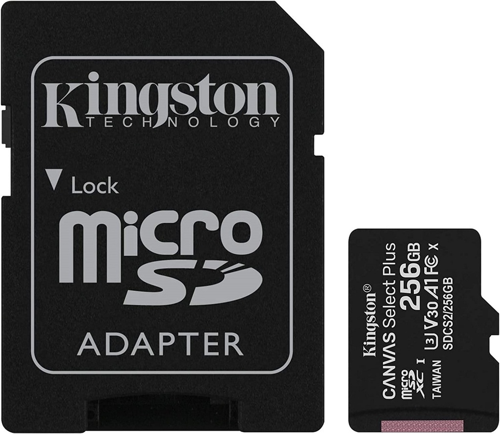Memoria Flash Kingston Canvas Select Plus 256GB MicroSDXC UHS-I Clase 10 con Adaptador