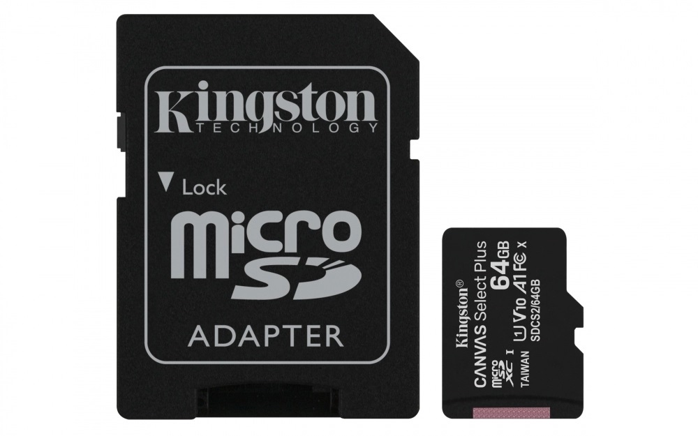 Memoria Flash Kingston Canvas Select Plus 64GB MicroSDXC UHS-I Clase 10 con Adaptador