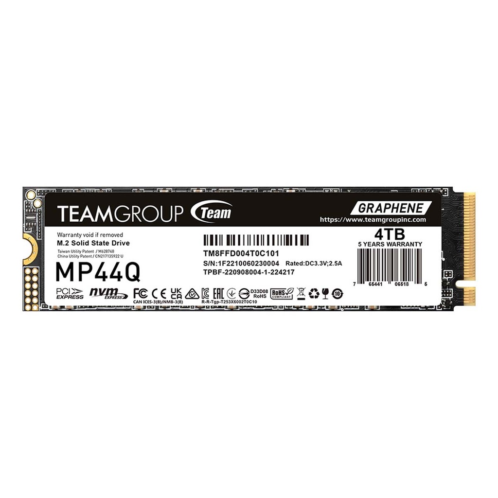 Unidad De Estado Solido SSD Team Group MP44Q NVMe 4TB PCI Express 4.0 M.2