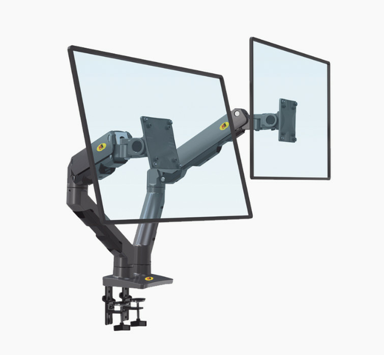 Syscom Soporte de Escritorio para 2 Monitores 27" - 34", hasta 16kg