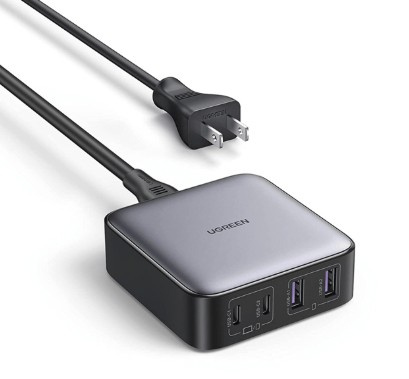 Cargador de escritorio de 65w | 4 puertos de carga rápida | 2 usb-c | 2 usb-a | tecnología gan ii +sic | power delivery 3.0 | quick charge 4.0 | chip confiable y carga inteligente | optimiza la experiencia de carga.
