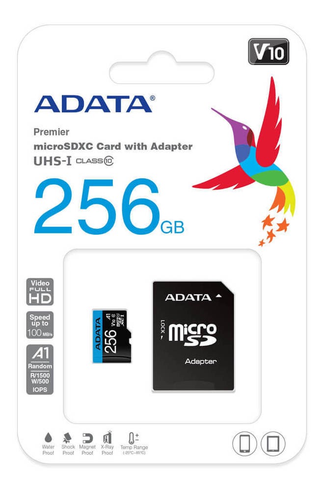 Memoria Flash Adata Premier 256GB MicroSDXC UHS-I Clase 10 Con Adaptador