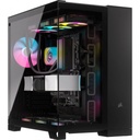 Gabinete Corsair iCUE Link 6500X Mid Tower ATX mATX ITX Cristal Templado Pecera 3x Fan RGB Sin Fuente