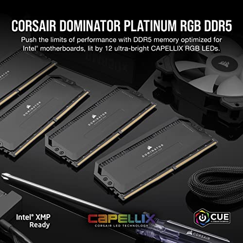Memoria dimm ddr5 corsair cmt64gx5m2b5600c40 64gb 5600mhz 2x32gb dominator platinum rgb negro