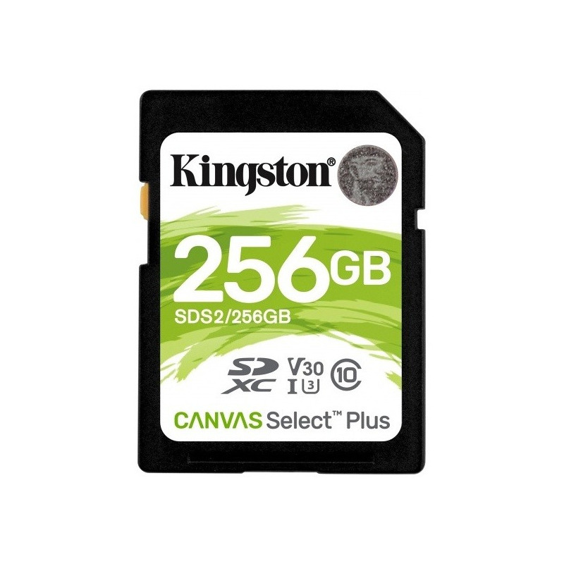 Memoria sd kingston sdxc canvas select 100r cl10 uhs-i v30 (sds2/256gb