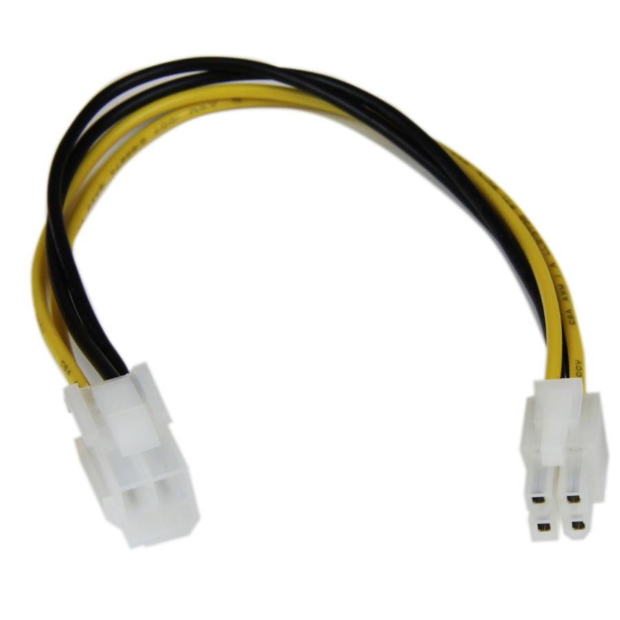 Cable 20cm extensión alargador fuente alimentación corriente tarjeta madre cpu atx12v 4 pines p4 - macho a hembra - startech.com