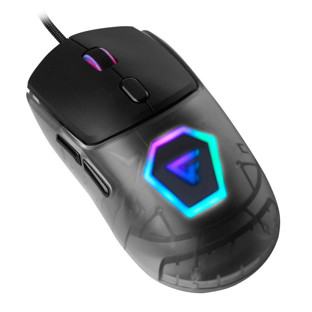 Mouse game factor mog530 carcasas intercambiables pixart 3327 12.000 dpi rgb usb negro