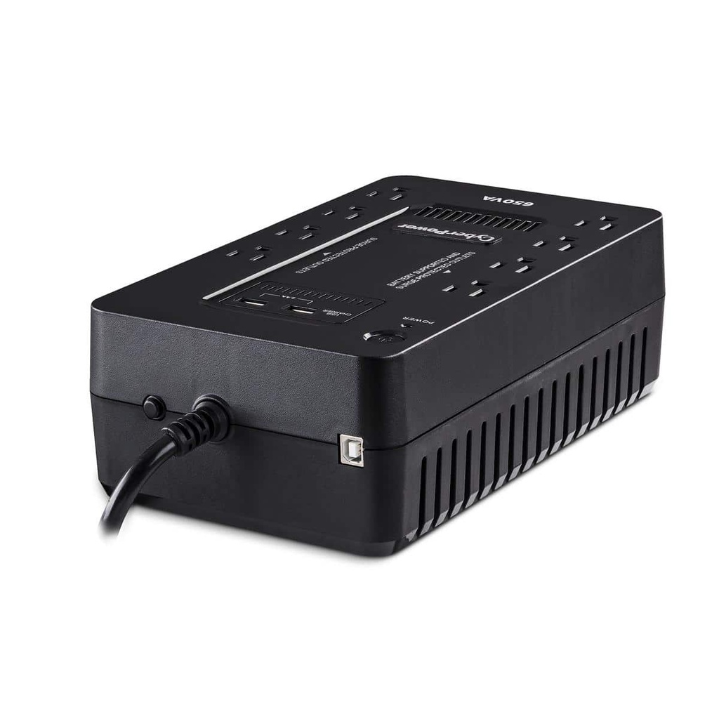 No Break CyberPower SX650U Línea en Espera, 360W, 650VA, Entrada 90V - 120V, Salida 114V - 126V, 8 Salidas