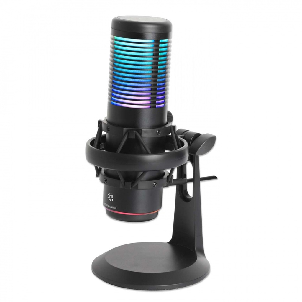 Microfono Omnidireccional Manhattan 102674 USB LED RGB Cancelacion De Ruido