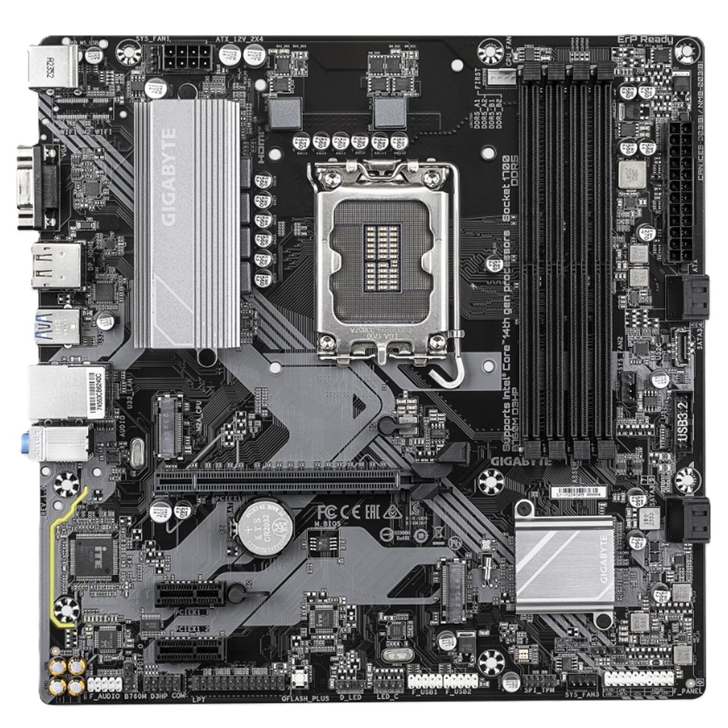 Tarjeta Madre Gigabyte B760M G AX S-1700 2x DDR5 8000 MHz HDMI DisplayPort VGA Micro ATX Wifi6/bt