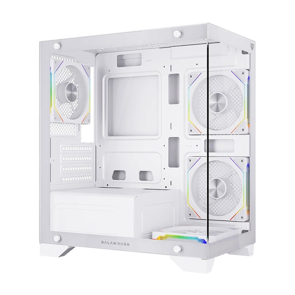 Gabinete Balam Rush Tank Perform 3600 Mini-Tower Micro-ATX/Mini-ITX USB 2.0/3.0 sin Fuente 4 Ventiladores Instalados
