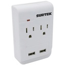 Multicontacto Surtek SYS-136205 2 Entradas de corriente 2 Entradas USB ABS