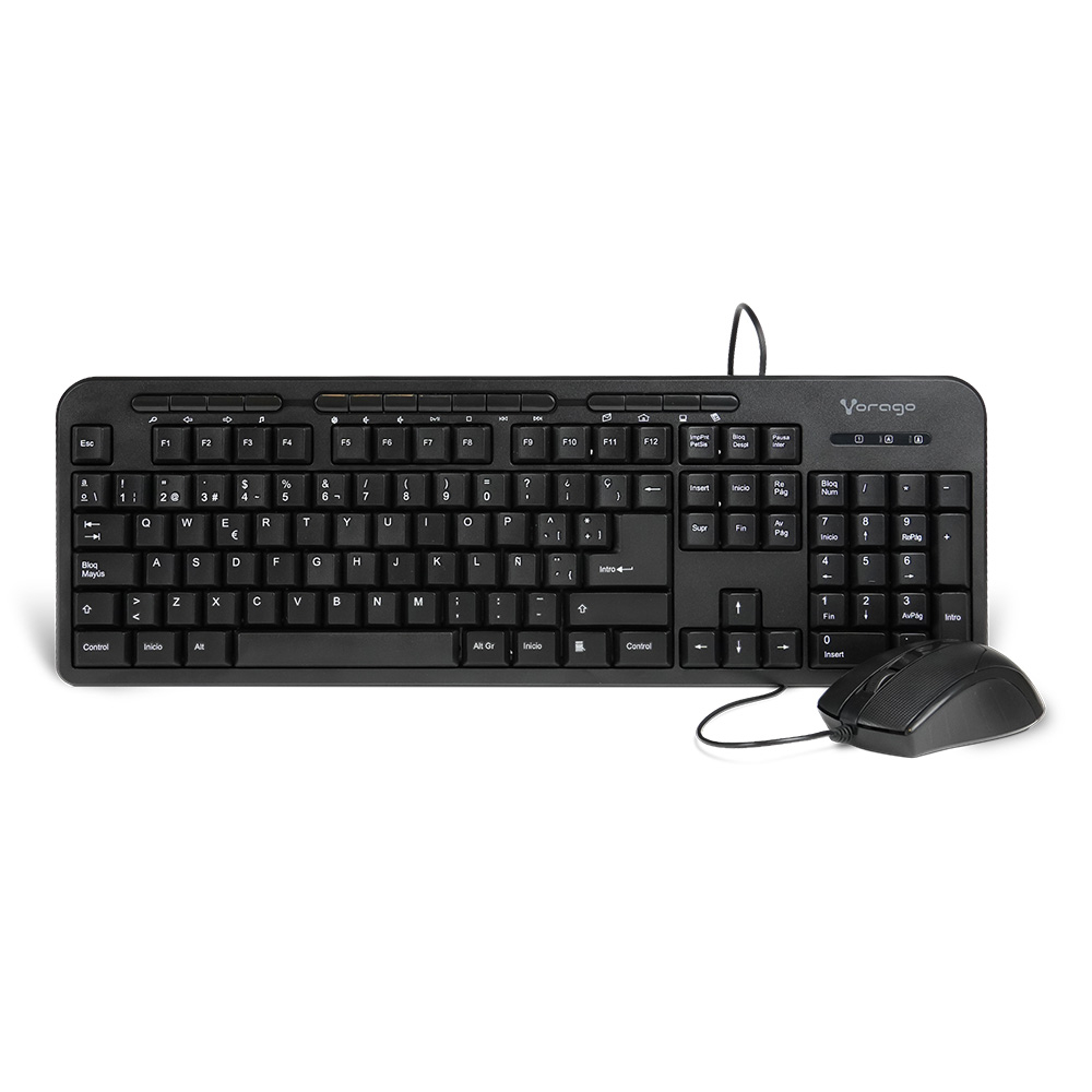 Kit De Teclado Y Mouse Vorago KM-107 USB Teclas Multimedia Resolucion 1000dpi