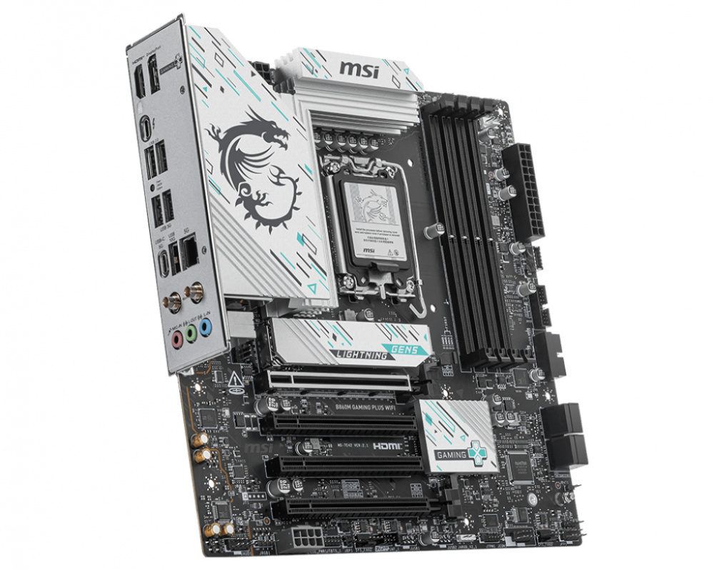 Tarjeta madre msi b860m gaming plus wifi socket 1851 4*ddr5 8800 mhz hdmi dp 3*m.2 micro atx