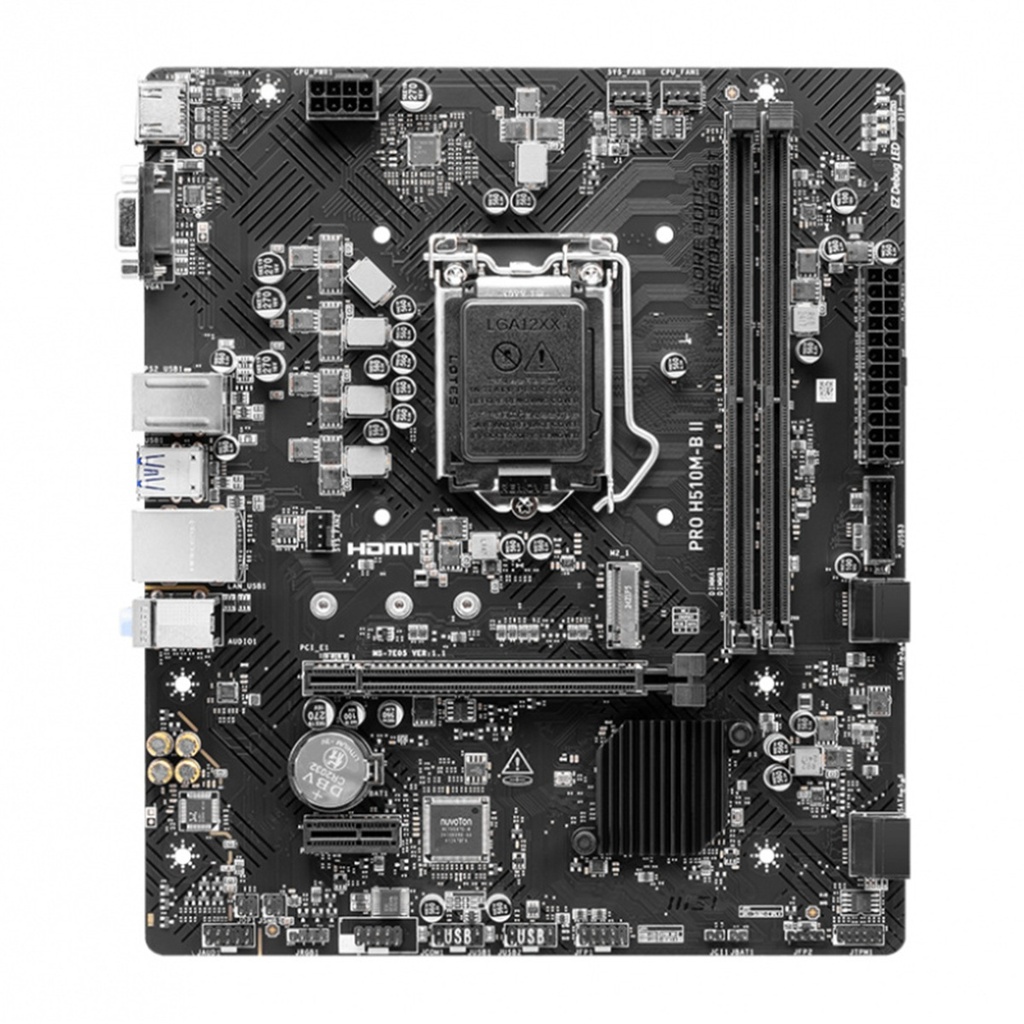 Tarjeta Madre MSI H510M Intel S-1200 10A Gen 2x DDR4 2666MHz PCI-E 3.0 HDMI VGA 4X USB 3.1 M.2 Micro ATX