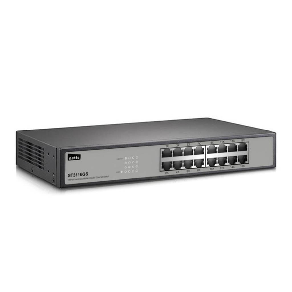Switch Netis ST3116GS 16 Puertos Gigabit Ethernet 10/100/1000 32 Gbit/s 2000 Entradas No Administrado 