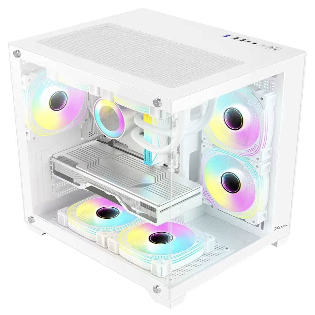 Gabinete Cooler Master MasterBox 600, Mid Tower, ATX/EATX/Micro-ATX/Mini-ITX, sin Fuente, 4 Ventiladores ARGB Instalados, Blanco