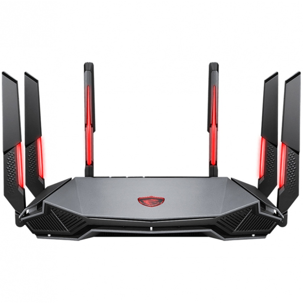Router MSI Radix AXE6600 Wifi 6E Tri-Band Gaming Router 6GHz 6600MBPs 4 Core 1.8GHz 6 Antenas