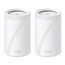 Kit 2 routers inalámbrico mesh interior para hogar / triple banda wi-fi 7 be9300 mbps / 2 puerto 2.5 gigabit wan/lan / 4 antenas internas / operación multi-link mlo / administración mediante la app deco (ios, android) / homeshield