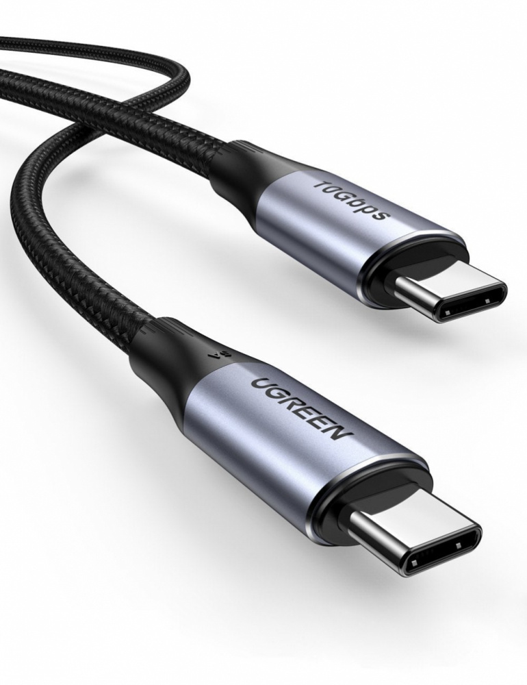 Cable usb-c a usb-c 3.2 thunderbolt | 1 metro | 240w | 10 gbps | 480 mbps | soporta video 4k@60hz| chip e-market inteligente | carcasa de aluminio | nylon trenzado | blindaje de 4 capas.