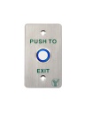 Botón Liberador de Puerta de Acero Inoxidable con Luz LED Azul YLI PBK814BLED Salidas NO y NC Compatible con Caja de Instalación