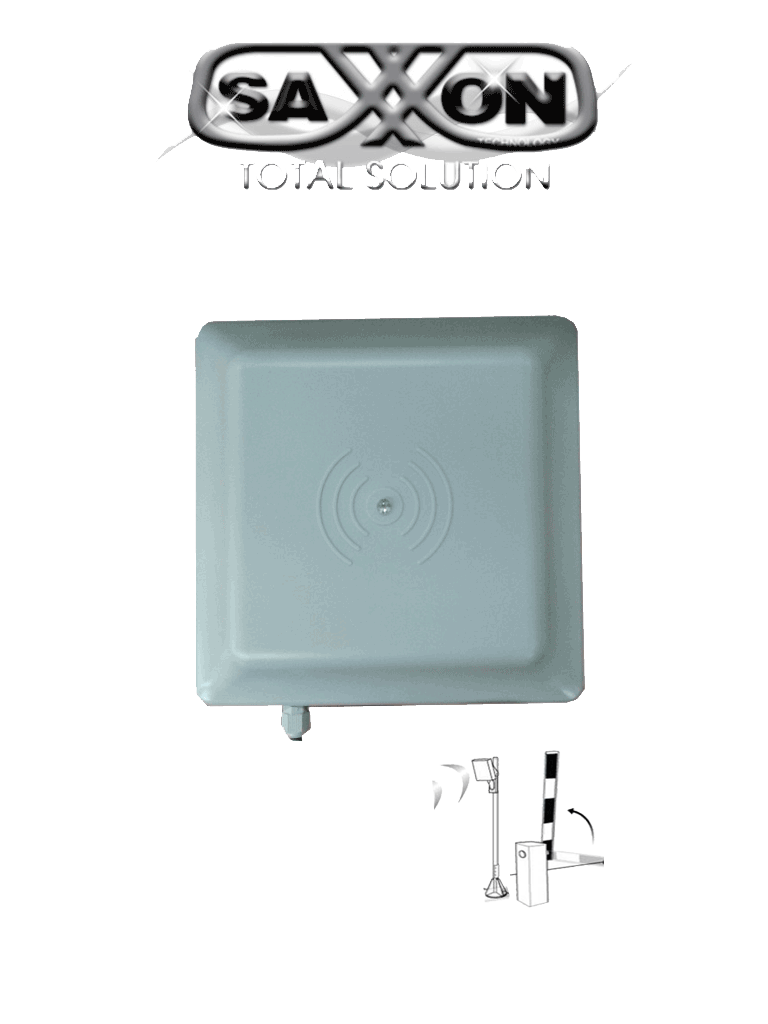 Saxxon asr2656 - lector de tarjetas uhf / 902 a 918 mhz / lectura de 1 a 6 metros /  wiegand 26 / wiegand 34 / encriptable