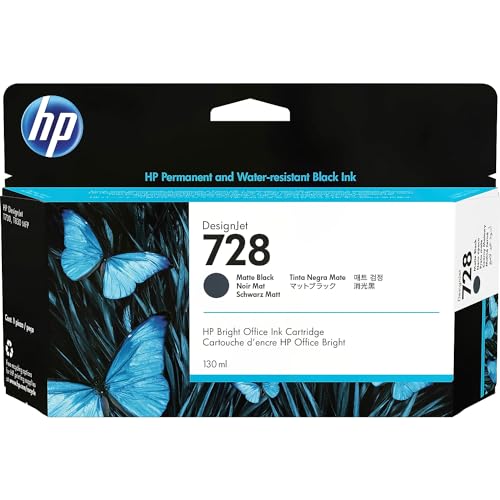 Tinta hp designjet 728 lf 130ml color negro mate