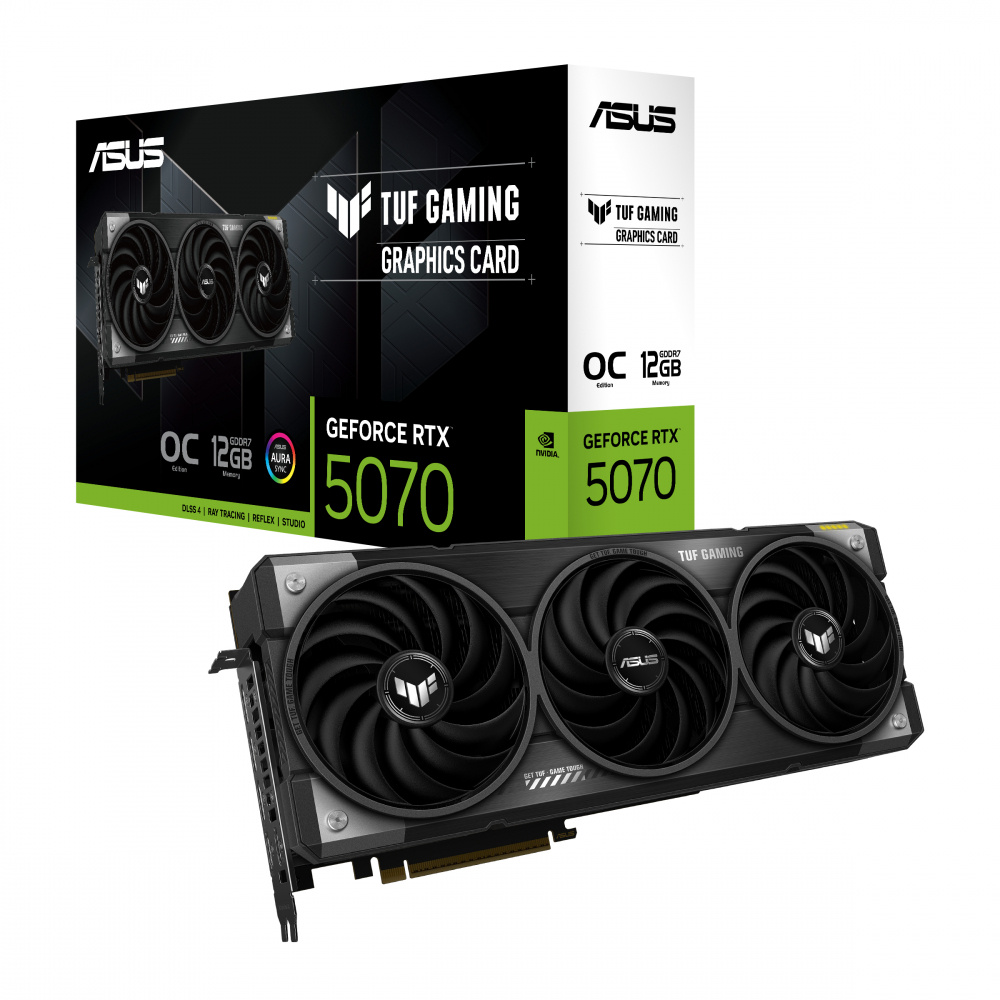 Tarjeta de video asus geforce rtx 5070, 12 gb, 192 bit, gddr7, pci express 5.0, 3x dp, 2x hdmi