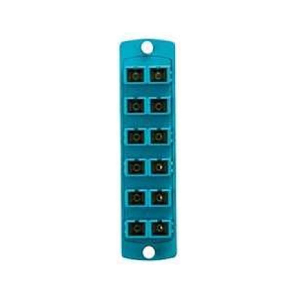 Panel de 12 Adaptadores Fibra Óptica SC Leviton 5F100-2QC Multimodo