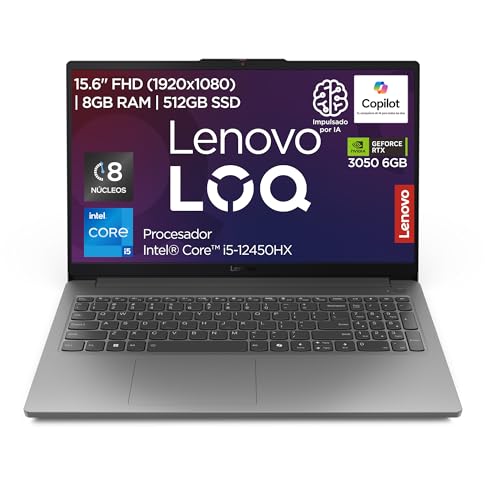 Laptop lenovo loq 15iax9e 15.6 1920x1080 fullhd core i5-12450hx nvidiageforce rtx3050 8gbram 512gbssd windows 11h esp