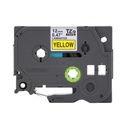 Cinta Laminada Brother Estandar Texto Negro Sobre Cinta Amarilla 12mmx8m