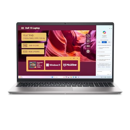 Laptop dell 15.6 dc15255 amd r5-7520u ram 8gb ssd 512gb w11h 1y carry in