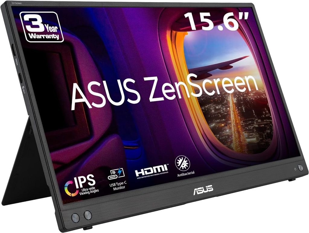Monitor Portátil LED Asus 15.6 Full HD USB A USB C