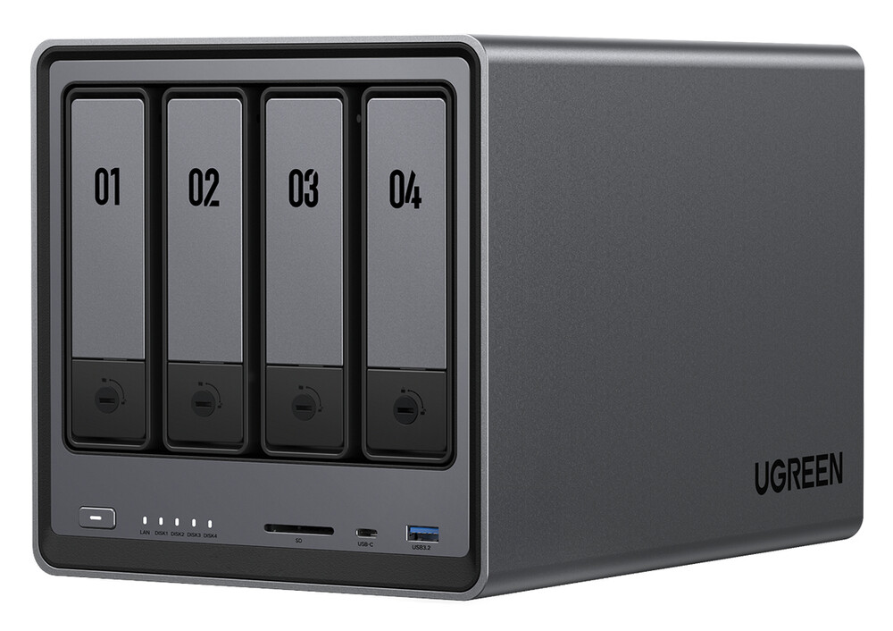 Ugreen NASync DXP4800 NAS, 4 Bahías, 16TB, Intel N100, 8GB RAM, SATA, máx 96TB ― No Incluye Disco