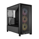 Gabinete corsair cc-9011296-ww 4000d frame rs argb negro cristal templado med-torre sin fuente