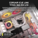 Ventilador p/cpu corsair cw-9061026-ww icue link h150i lcd aio 360mm enfriamiento liquido blanco