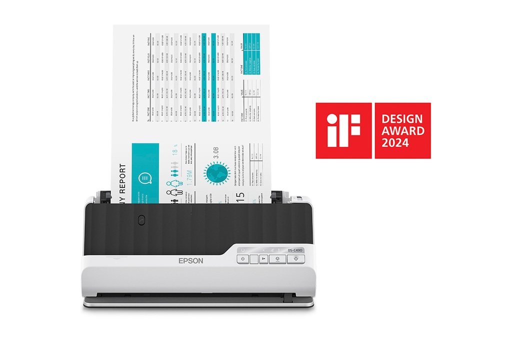 Scanner Epson WorkForce DS-C490, 600 x 600DPI, Escáner Color, Escaneado Dúplex, USB, Negro/Gris
