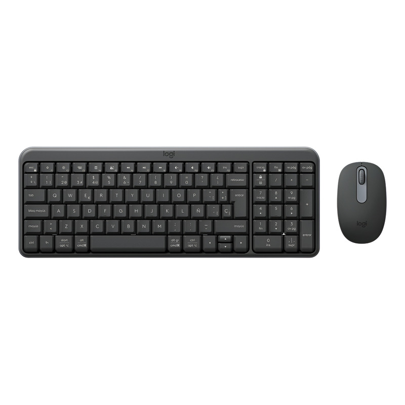 Kit de Teclado y Mouse Logitech MK250 Compact, Inalámbrico, Bluetooth, Gris, Español