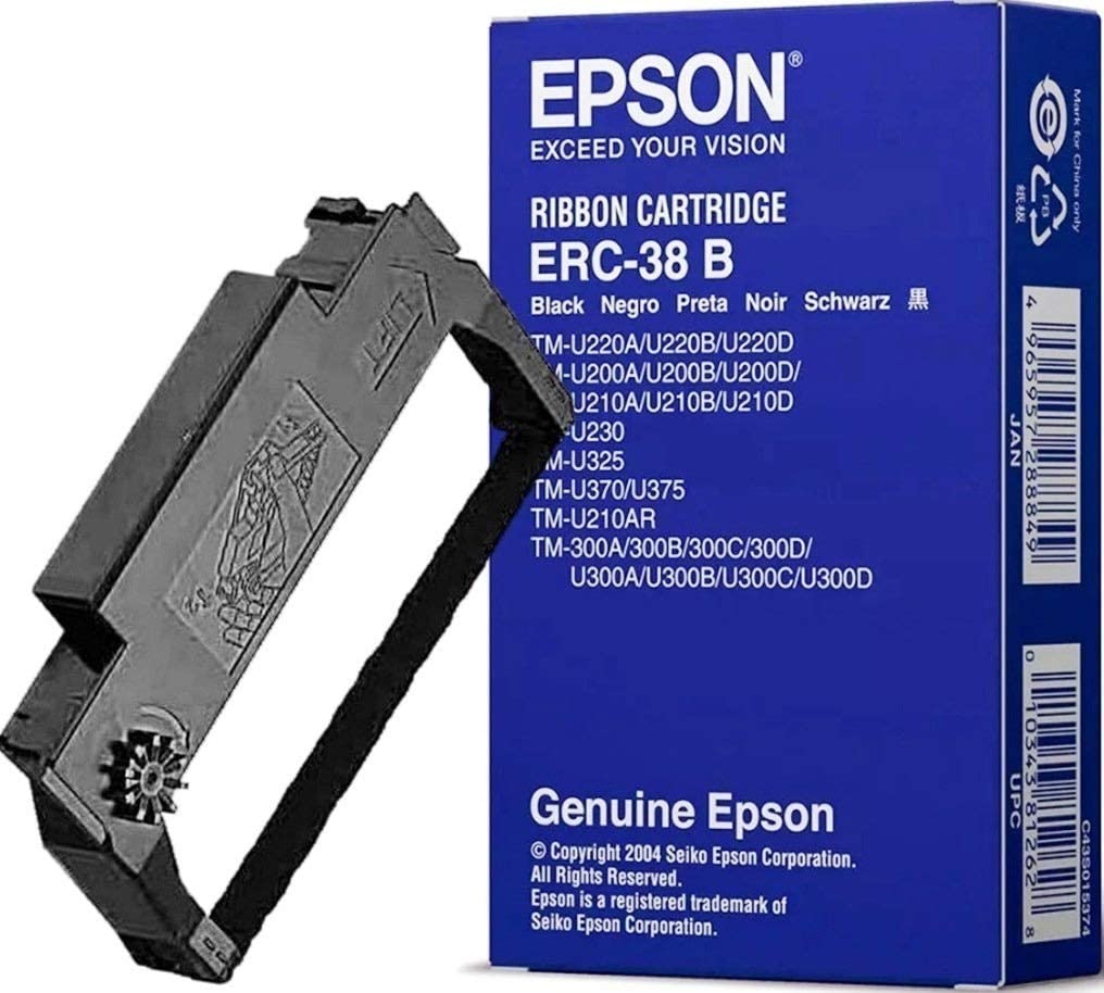Cinta Negra Epson ERC-38B para TMU200D, TM300, TMU370, TMU375, TM-U375