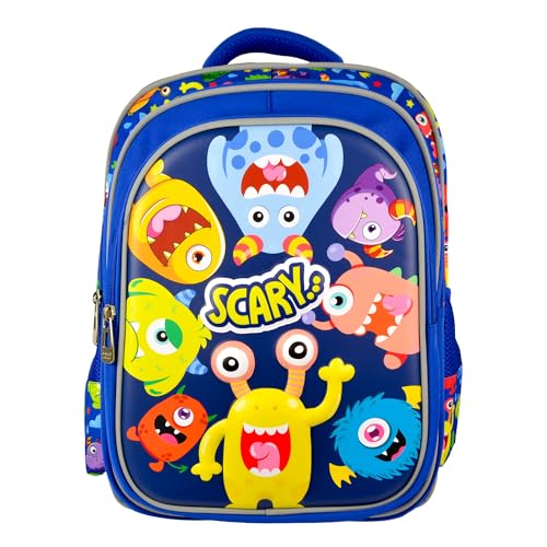 Pc-085089 mochila escolar para niños múltiples compartimentos modelo kiddo monstruos | perfect choice: diseñada para brindar comodidad -