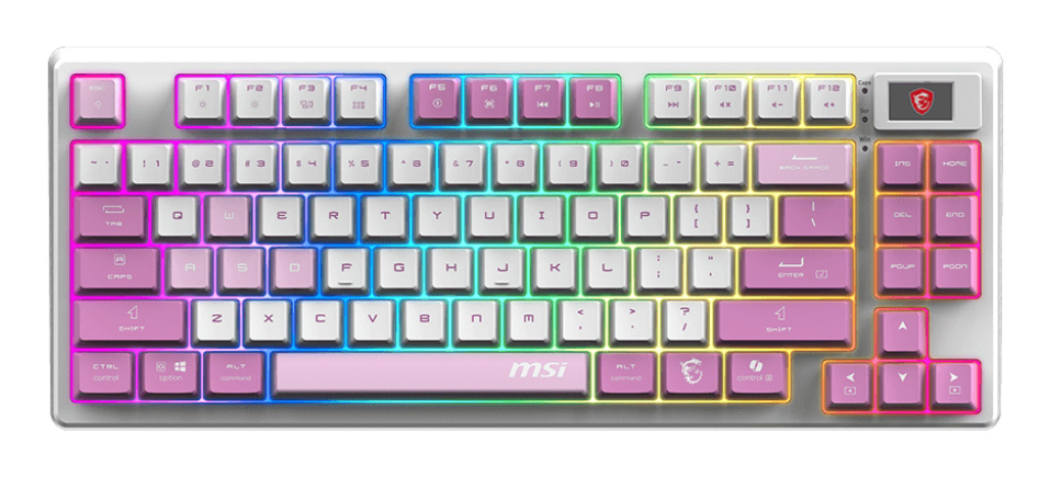 Teclado Gamer MSI Forge GK600 TKL Wireless LED RGB TKL, Teclado Mecánico, Linear, Inalámbrico, USB/RF Inalámbrico/Bluetooth, Morado, Inglés